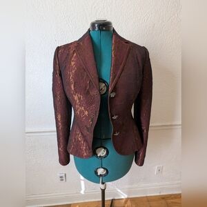 The Limited Maroon Brocade Women's Blazer